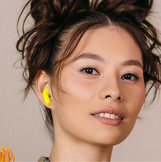 Happy Plugs Joy In-ear Bluetooth Handsfree Earphones with Sweat Resistance and Charging Case Yellow