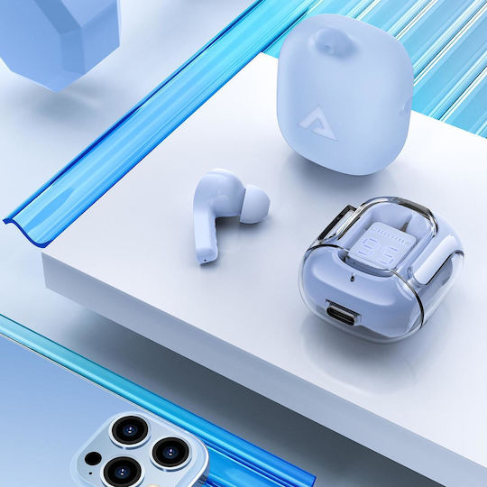 Acefast T6 In-ear Bluetooth Handsfree Ακουστικά με Αντοχή στον Ιδρώτα και Θήκη Φόρτισης Ice Blue