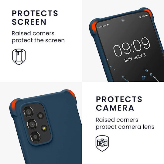 KWmobile Back Cover Σιλικόνης με Λουράκι Μπλε (Galaxy A53)