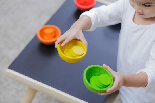 Plan Toys Βρεφικό Παιχνίδι Sort & Count Cups από Ξύλο για 18+ Μηνών