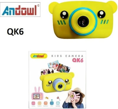 Andowl QK6 Bear Compact Φωτογραφική Μηχανή 10MP με Οθόνη 2" Κίτρινη