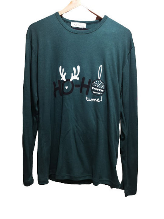 Men's pajamas with reindeer green