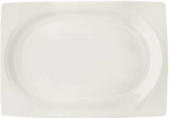 Cryspo Trio Quadro Serving Platter Rectangular made of Porcelain Off White 34x24cm