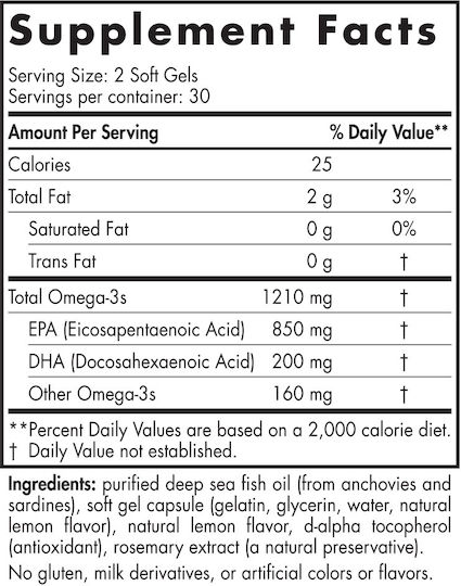 Nordic Naturals Epa Ulei de pește 1210mg 60 softgels Lămâie