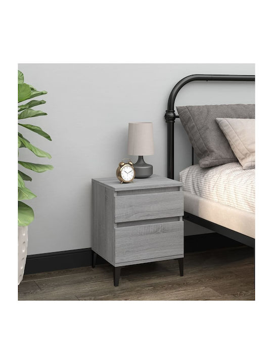 Wooden Bedside Tables 2pcs Gray 40x35x50cm