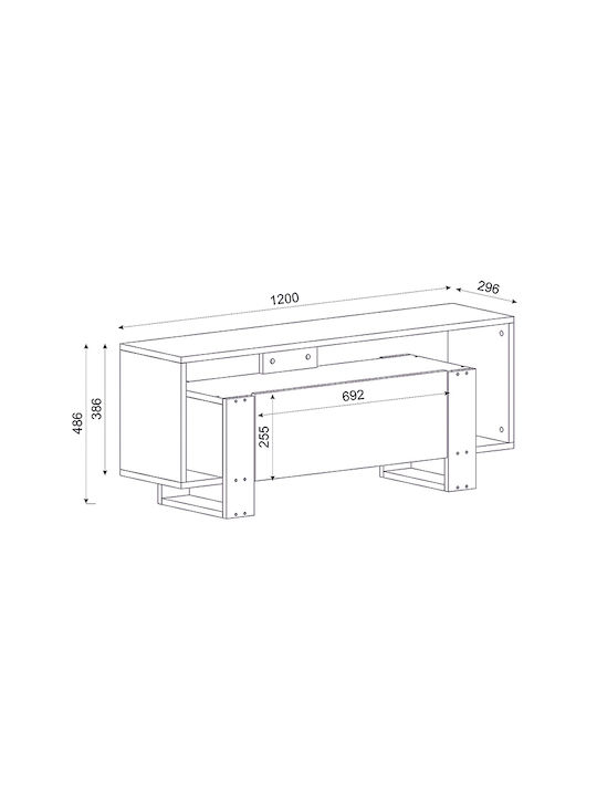 Stand TV Olbia Alb L120xA33xÎ48.6cm