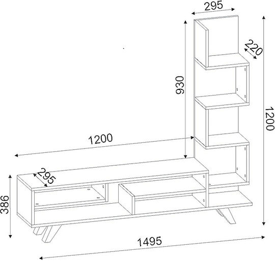 TV-Ständer Granada Weiß - Cordoba M149.5xT29.5xH120cm