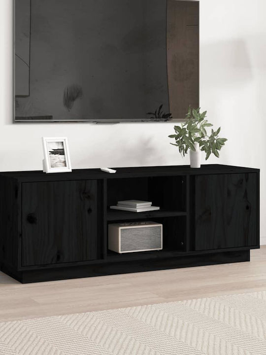 Solid Wood TV Furniture Black L110xW35xH40.5cm