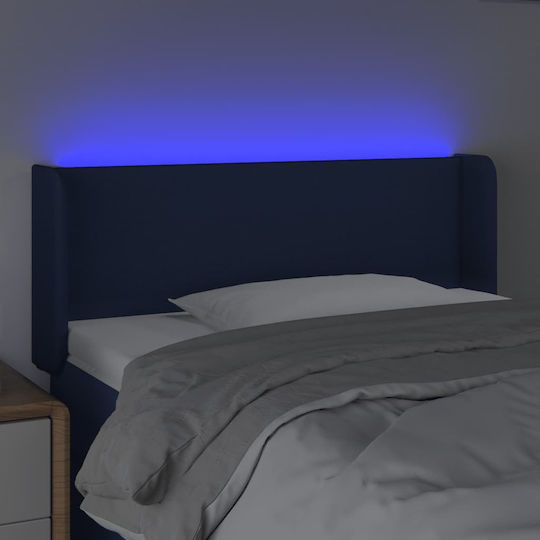 vidaXL LED Fabric Bed Headboard Blue 103x88cm