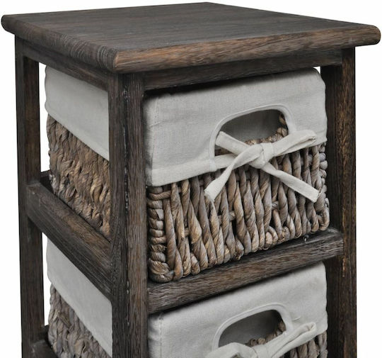 Storage Drawers from Wood & Wicker Brown M25xW28xH90cm