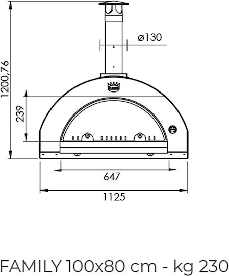 Clementi Family Tutto Печка за Пица от дърво Традиционен 112.5x96.5x120см