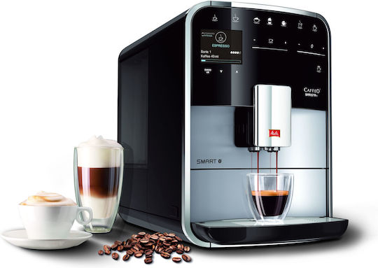 Melitta Barista T Smart F83/0-101 Automatic Espresso Coffee Machine 1450W Pressure 15bar with Grinding Burrs Silver F83/0-101