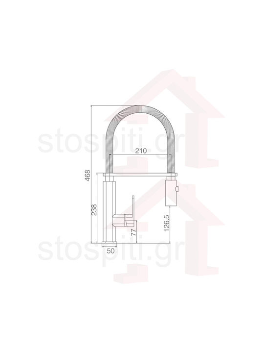 Imex Torino Kitchen Faucet Counter Flexible Chrome