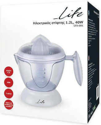 Life CFJ-001 221-0015 Elektrischer Entsafter 40W mit einer Kapazität von 1.2lt Weiß