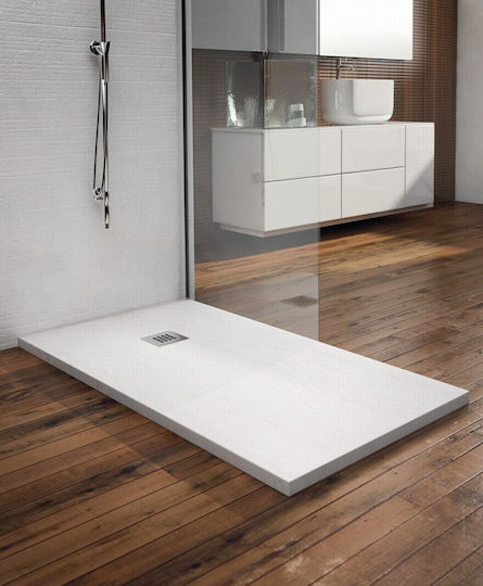 Tema Ορθογώνια Ντουζιέρα Τεχνητής Πέτρας 80x180cm Μπεζ