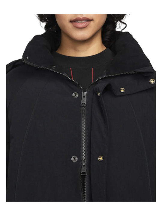 Lungă Jachetă de femei tip parka Negru