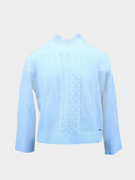 U.S. Polo Assn. Women's Long Sleeve Sweater Light Blue