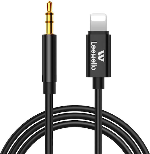 Leewello YPX-025 3.5mm to Lightning Cable Μαύρο 1m