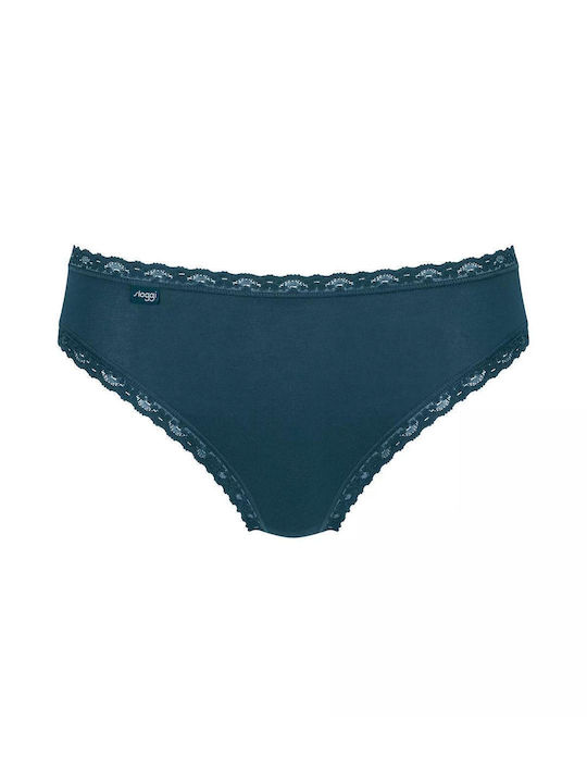 24/7 Weekend Tai Cotton Women's Slip 3Pack with Lace Blie / Ciel / Black