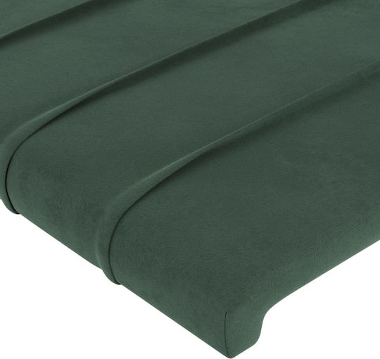 vidaXL LED Bed Headboard Fabric Dark Green 103x88cm