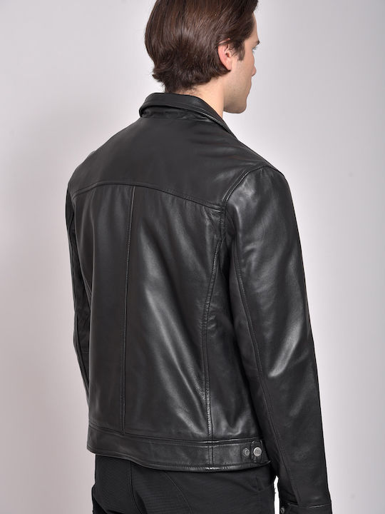 Vainas Sheep Men's Leather Biker Jacket Black