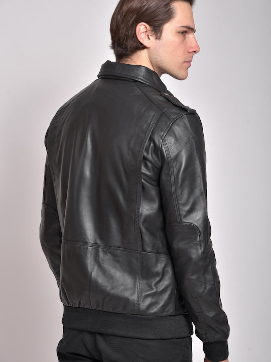 Vainas Tom-Cat Men's Winter Leather Biker Jacket Black