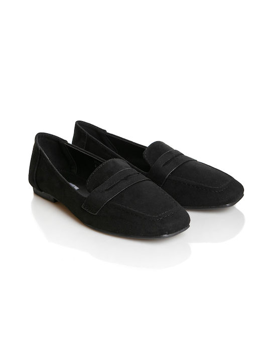 Moccasin flat suede (2577) - BLACK