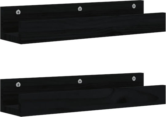 Regale Wand Schwarze 2Stück 50x12x9cm