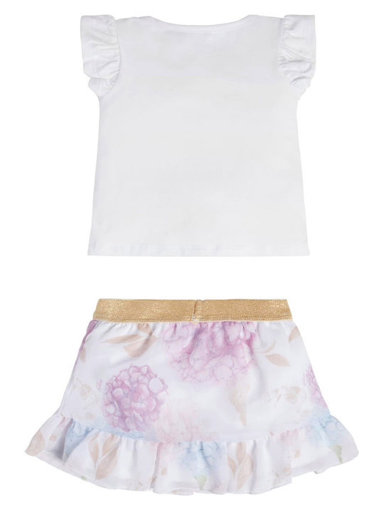 Guess Kids Set with Skirt Summer 2pcs Ecru