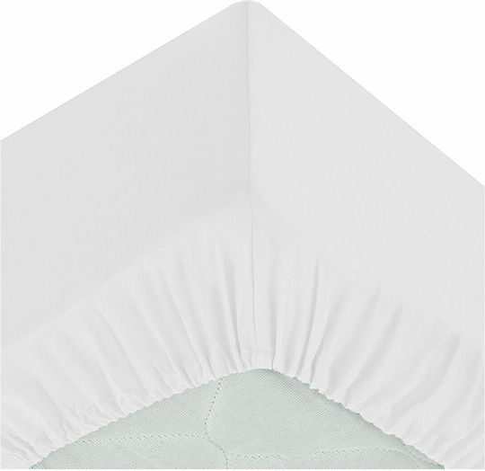 Atmosphera Cearșaf Single cu Elastic 90x190cm. Alb