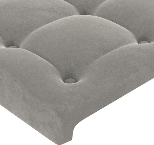 vidaXL LED Bed Headboard Fabric Light Grey 103x88cm