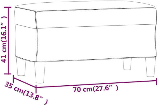 Ταμπουρέ Επενδυμένο με Ύφασμα Μπορντό 70x35x41εκ.