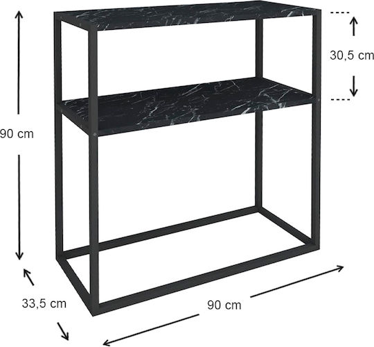 Castel Konsolentisch Holz Schwarz GP041-0018 Länge 90cm Breite 33.5cm Höhe 90cm
