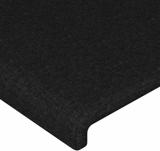 vidaXL LED Тапицирана Табла за Легло Черна 144x118cm
