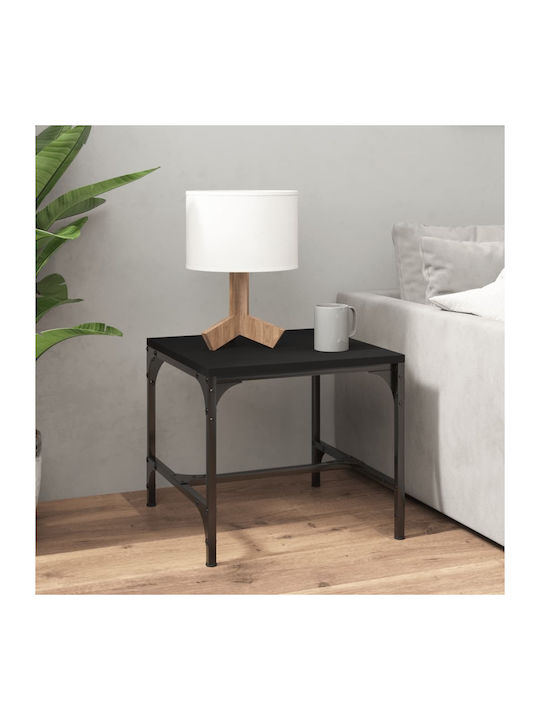 Square Wooden Side Table Black L50xW50xH35cm