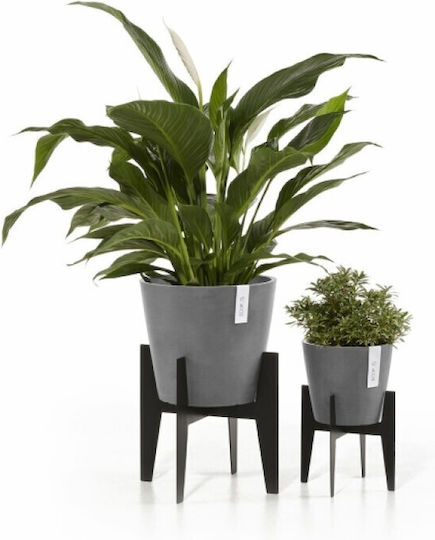 Ecopots Suport pentru ghiveci Metal Negru 24bucx24bucx40buccm.
