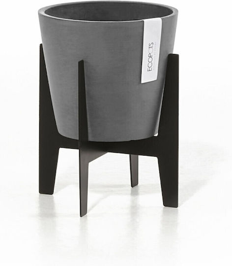Ecopots Suport pentru ghiveci Metal Negru 24bucx24bucx40buccm.