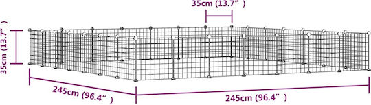 vidaXL Rodents Cage Rodents Cages with 28 Panels & Door 35x35x