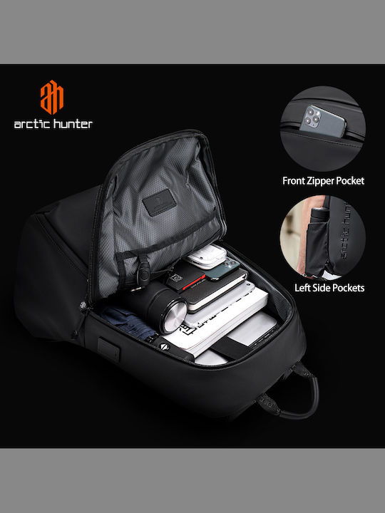 Arctic Hunter B00423 Waterproof Backpack Laptop Bag 15.6" with USB Port in Black Color