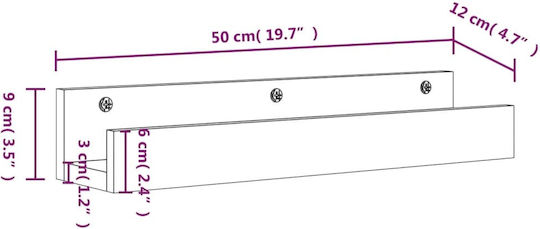 Wandregale Grau 2Stücke 50x12x9cm