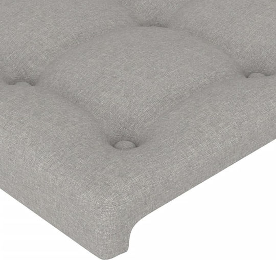 vidaXL LED Bed Headboard Fabric Light Grey 103x88cm