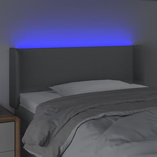 vidaXL LED Bed Headboard Fabric Light Grey 103x88cm