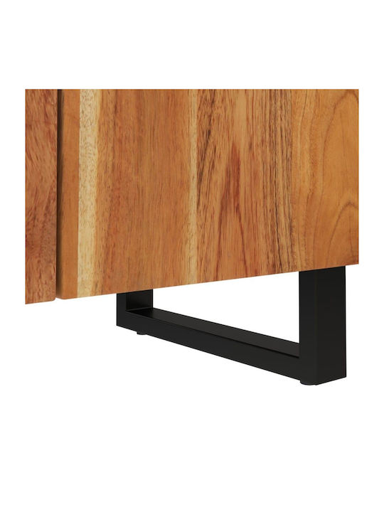 Living Room Display Cabinet Made of Solid Wood Brown 60x33x75cm