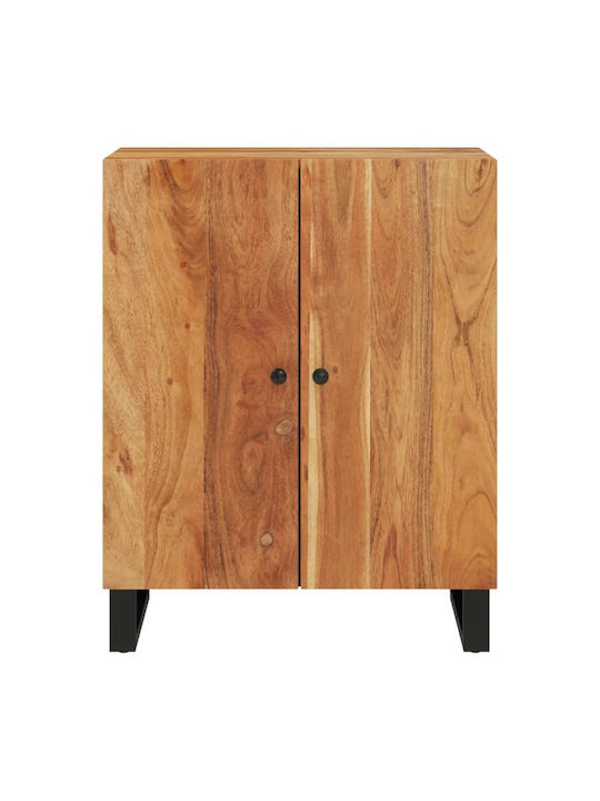 Living Room Display Cabinet Made of Solid Wood Brown 60x33x75cm
