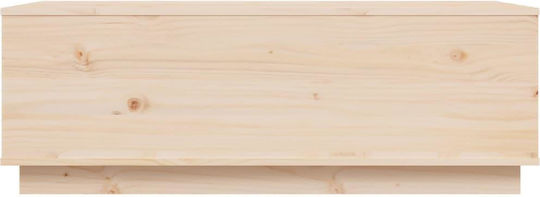 Rectangular Central Coffee Table Made of Solid Wood with Lifting Mechanism Beige 100x50x35 cm