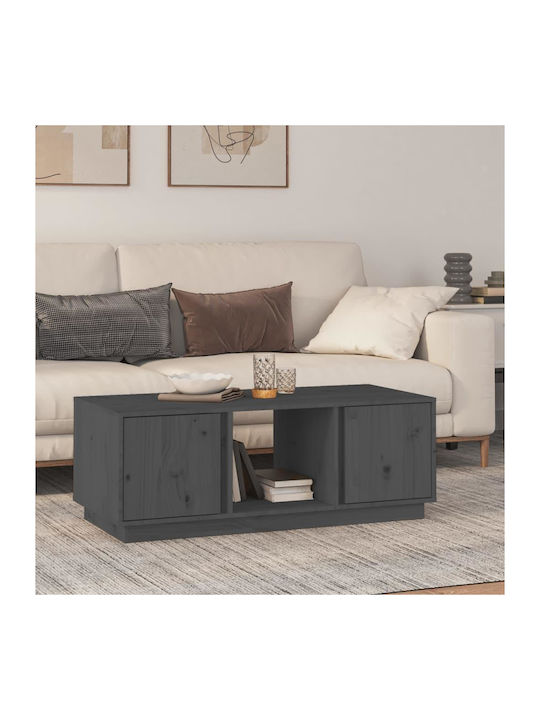 Rectangular Solid Wood Coffee Table Gray L110xW50xH40cm