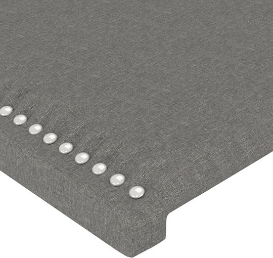 vidaXL Tăblie de Pat LED din Țesătură Gri Închis 103x88 cm