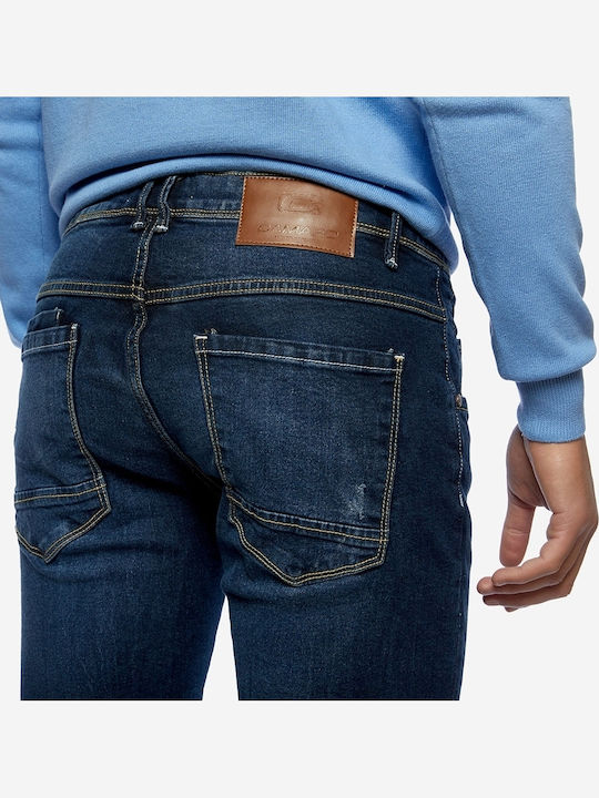 Herren Jeanshosen Elastisches Slim Fit Navy Blau