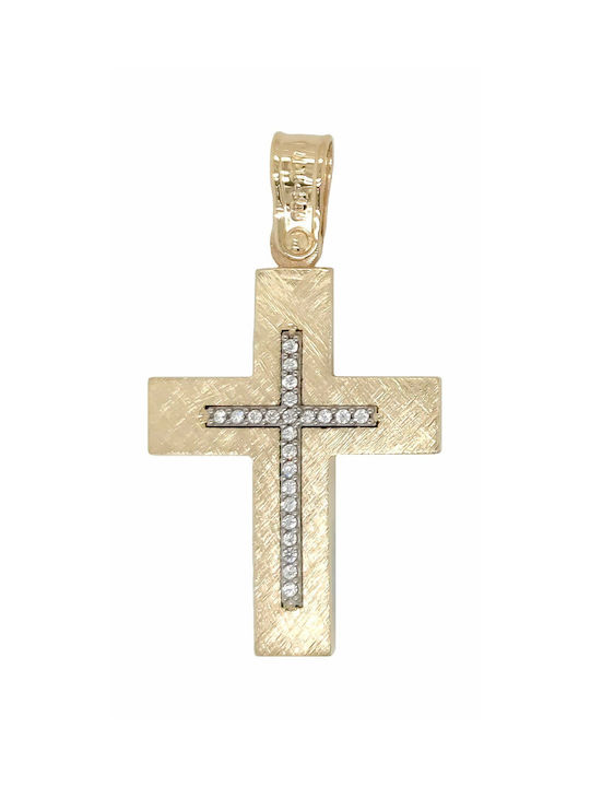 Mertzios.gr Gold Cross 14K Double Sided