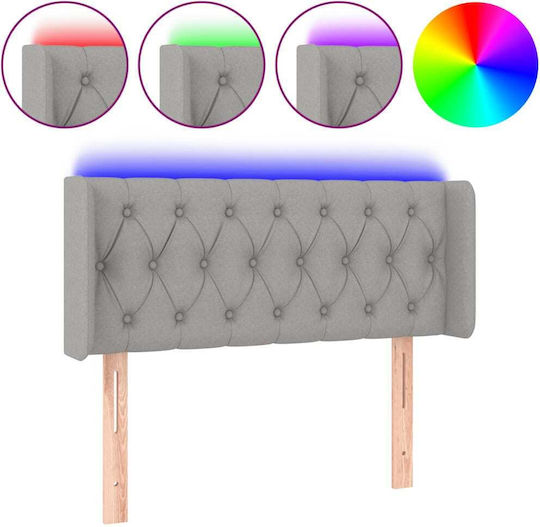 vidaXL LED Bed Headboard Fabric Light Grey 103x88cm